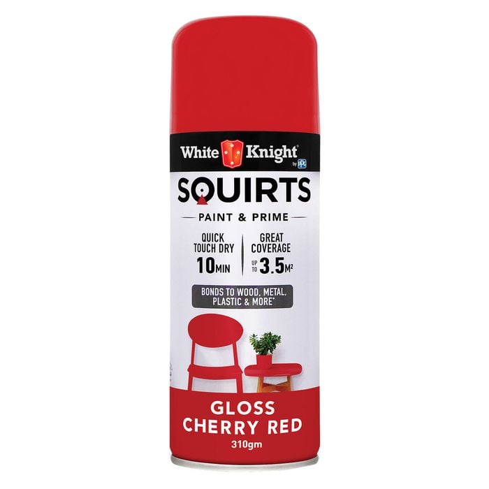 White Knight 310g Cherry Red Gloss Squirts Spray Paint