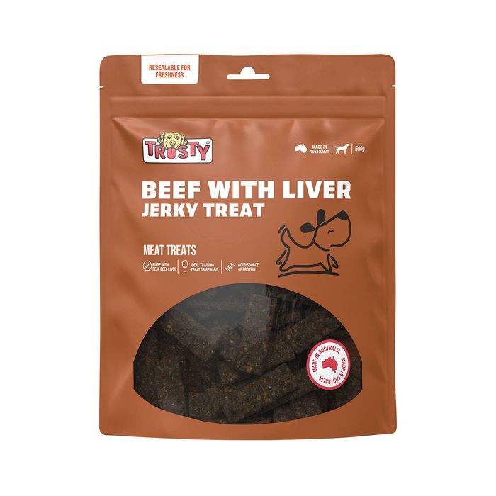 Trusty 500g Beef with Liver Jerky Dog Treats