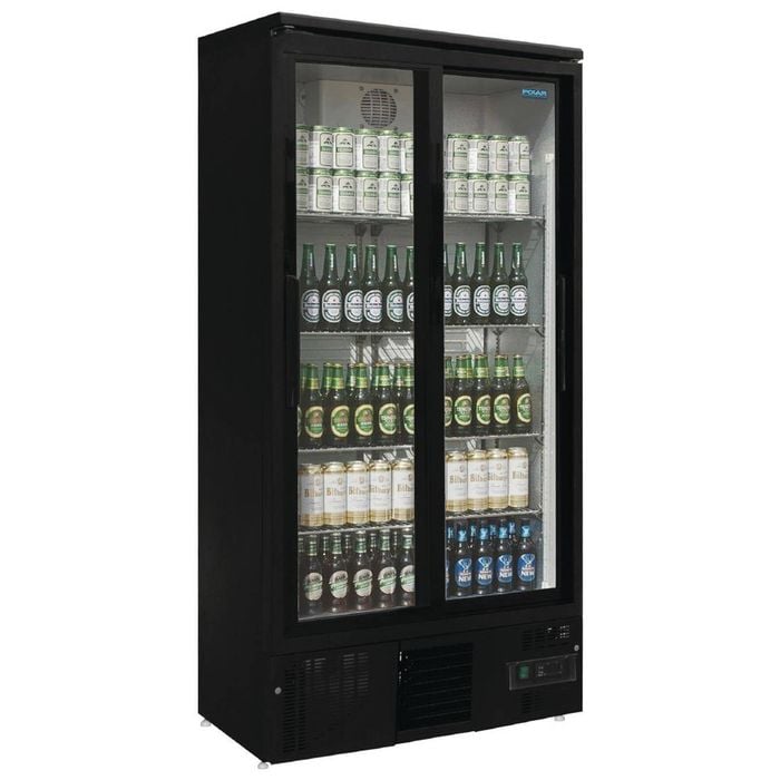 Polar G-Series Upright Back Bar Cooler with Sliding Doors 490Ltr - Commercial Drink Fridges (GJ448-A)