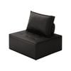 Oikiture 1PC Modular Sofa Adjustable Back PU Leather Black