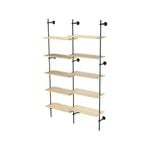Flexi Storage Studio Wall Black And Oak 2 Bay 10 Shelf Kit 