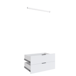 Lugna White 2 Drawer 1 Hangrail Insert Kit - Fits 900 x 580mm Cabinet Shell