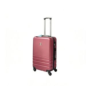 Small Maroon Abs Luggage Suitcase  3 Code Lock Travel Carry  Bag Trolley