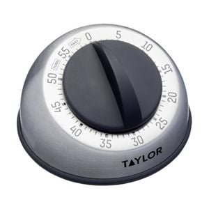 Taylor Pro Wind Up Dial Classic 60 Minute Kitchen Timer Stainless Steel