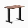 Desky Fixed Height Mini Walnut Hardwood Desk 800 X 500mm Matte Black Frame