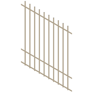 ProtectorAl 0350-1200W x 1500H Paperbark Radiator Pool Fence Panel Raked 16-30º