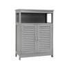 Costway Storage Cabinet Shoe Rack Toilet Organiser W/2 Doors Kitchen Hallway Living Room,grey