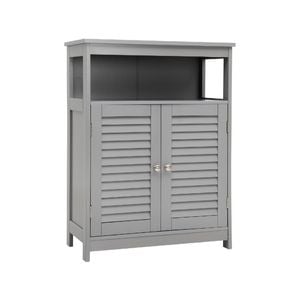 Costway Storage Cabinet Shoe Rack Toilet Organiser W/2 Doors Kitchen Hallway Living Room,grey
