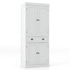 Costway 183.5cm Kitchen Organizer Wooden Buffet Storage White