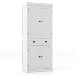 Costway 183.5cm Kitchen Organizer Wooden Buffet Storage White