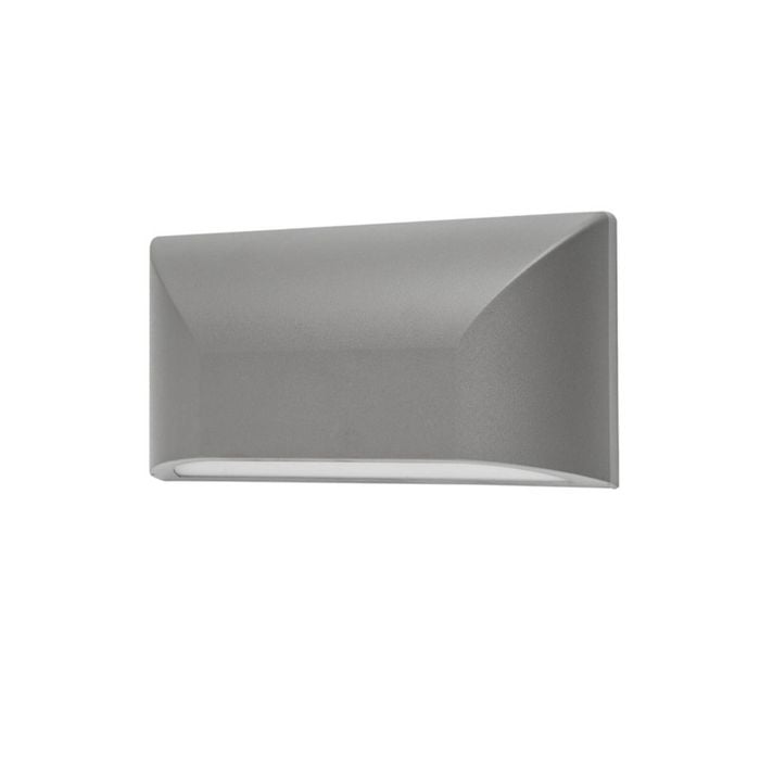 Telbix Silver Bloc Exterior Led Wall Lamp