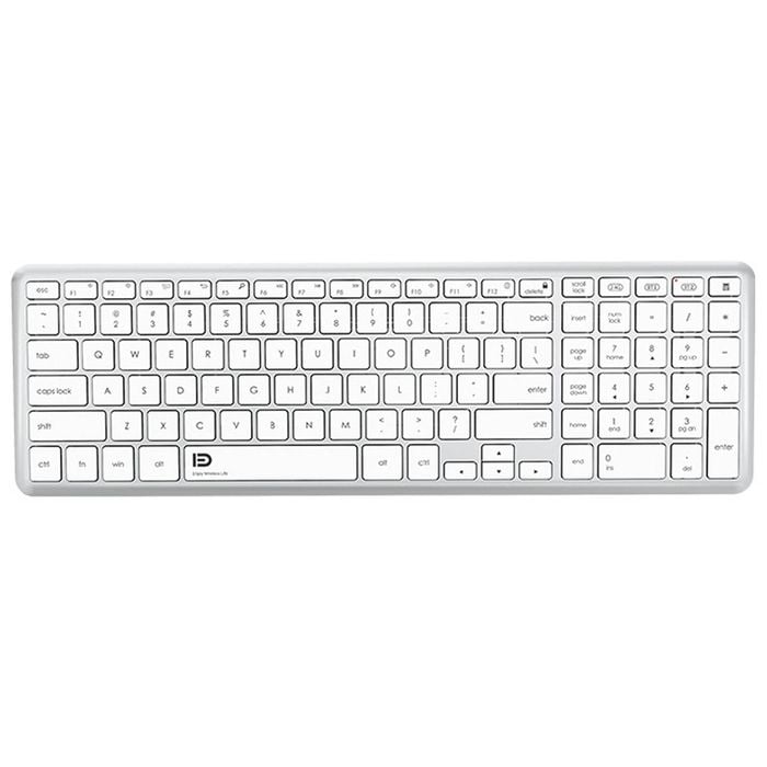 Rechargeable Wireless Dual Bluetooth Keyboard - White