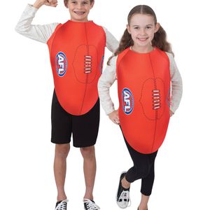 AFL Footy Tabard Costume Child Over Head Foam Tunic Printed Detail - Red