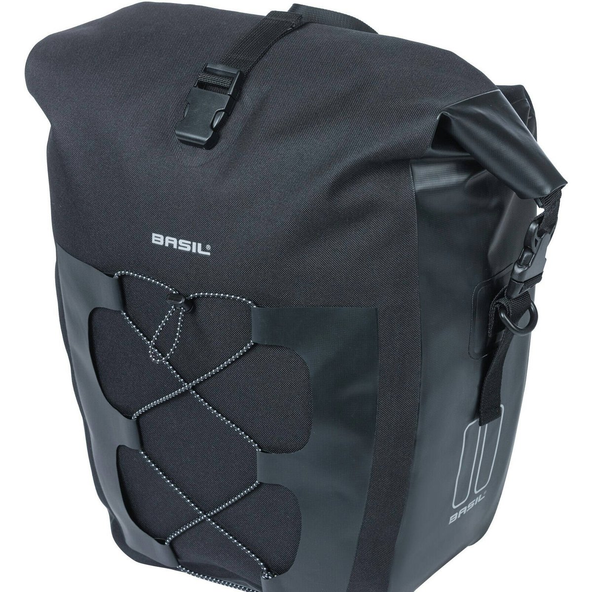 Basil Navigator Waterproof L Single Pannier Bag 25 31 Litres Black Black Bunnings Australia