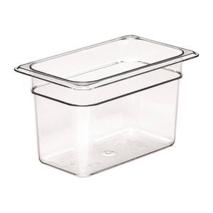 Cambro Polycarbonate Gastronorm Container 1/4 Size 150mm Deep Clear Commercial Food Storage