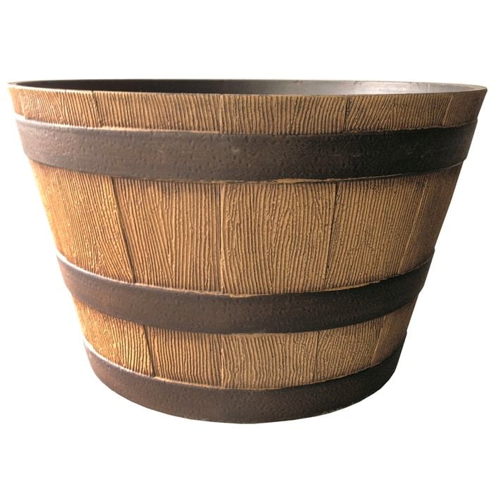 Northcote Pottery 57cm Natural Oak Whiskey Barrel Planter