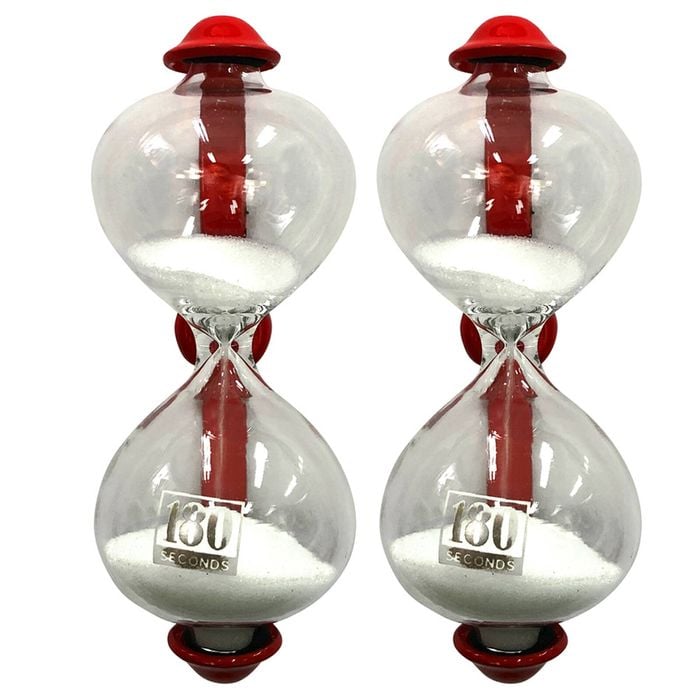 2PK Dulton Magnetic 8.5cm Sandglass 3-Minute Kitchen Timer - Red