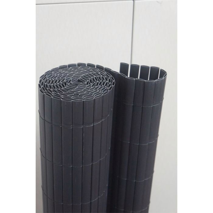 Eden 1.8 x 3m Charcoal PVC Garden Screening With Capping - Charcoal