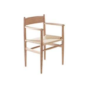benssur RUNE Solid White Oak Paper Rope Dining Armchair Natural