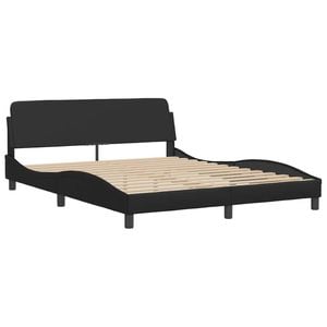 vidaXL Bed Frame without Mattress Black 152x203 cm Queen Faux Leather