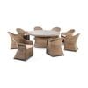 Plantation 8 Seater Outdoor Wicker Round Patio Dining Table And Chairs Setting