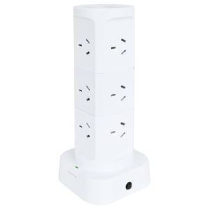 Click 12 Outlet Powerboard Tower
