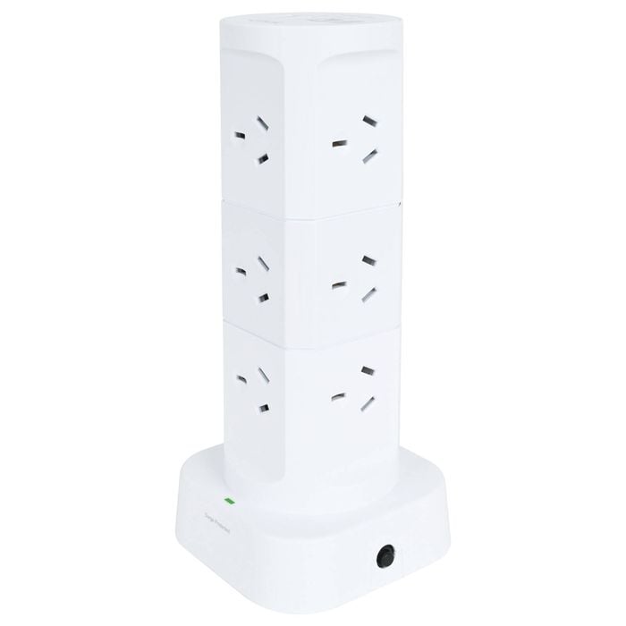 Click 12 Outlet Powerboard Tower