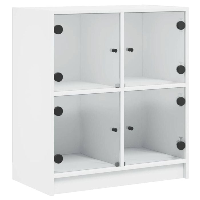 vidaXL Side Cabinet with Glass Doors Sideboard Cupboard Living Room White