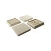 Surface Gard 51 x 51mm Almond Square Rubber Base Castor Cup - 4 Pack