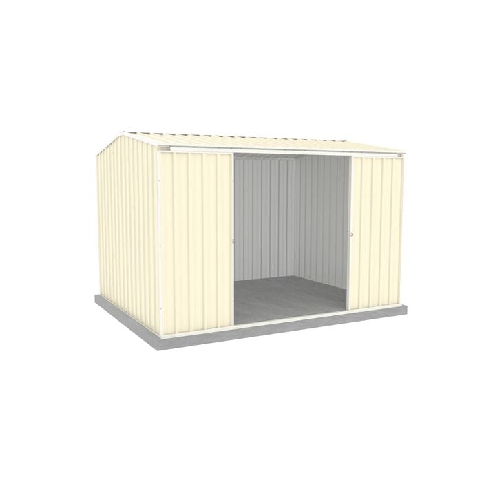 Absco Sheds 3.00 x 2.26 x 2.00m Classic Cream Ezislider Double Sliding Door Garden Shed