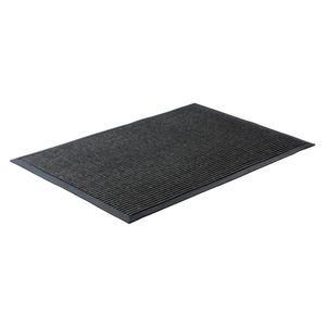 Kenova 40 x 70cm Black Esteem Ribbed Outdoor Indoor Door Mat