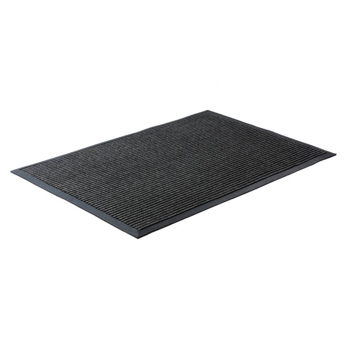 Kenova 40 x 70cm Black Esteem Ribbed Outdoor Indoor Door Mat