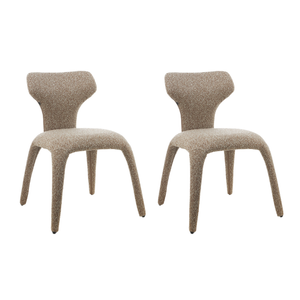 Maestro Furniture Set Of 2 Anders Boucle Fabric Kitchen Dining Chair Brown