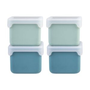 2x 2pc Melii Silicone Kid-friendly Snack Food Containers Set Blue/mint 236ml