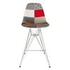 Sk Designer Living | Replica Eames Dsr Stool | Fabric & Chrome - Multicoloured V2
