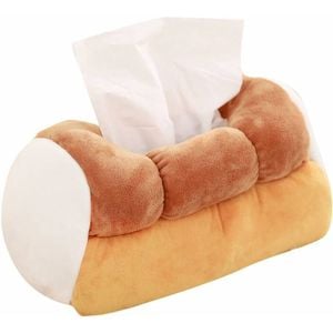 Cute Toast Bread Plush Tissue Box Holder - Funny Simulation for Car & Home