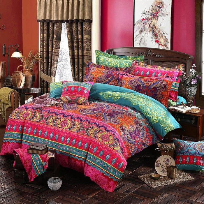 Dreamfields Super King Mandala Love Design Soft Quilt Doona Duvet Cover Set