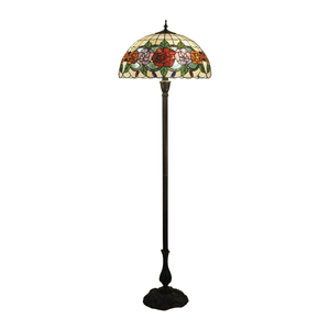 G&g Red Rose Tiffany Floor Lamp