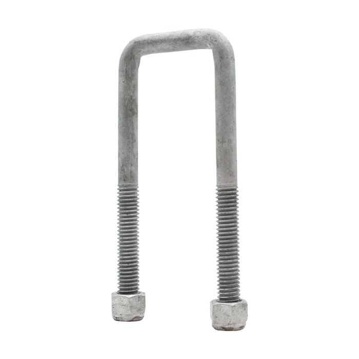 Sunrise U-bolts With Nyloc Nut 1/2" Galvanised - 45mm Square, 145mm - Ub45s145g