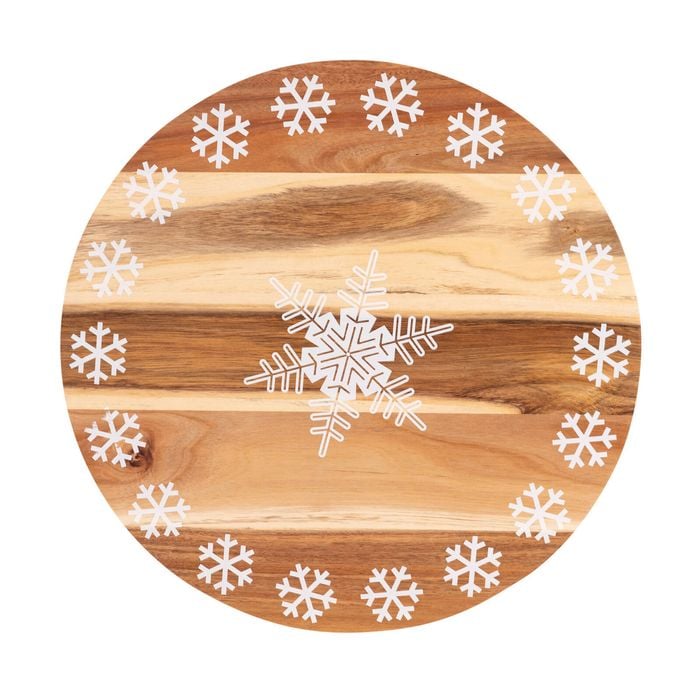 Bread And Butter 18 Inch Wooden Lazy Susan Tray Brown