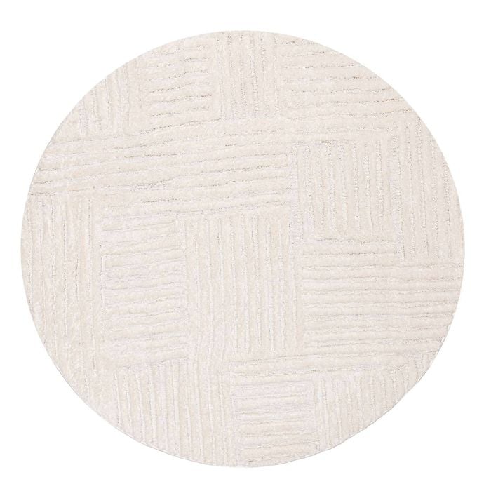 Loopsie-240cm X 240cm-arbori Ivory Abstract Round Rug