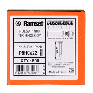 Ramset 22mm Premium Steel And Concrete Drive Pin With Gas - 500 Pack