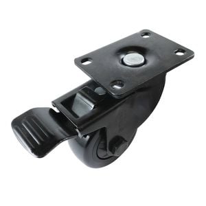 Easyroll 75mm Black PVC Swivel Castor With Brake
