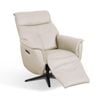 Vance Leather Recliner Swivel Chair Alabaster