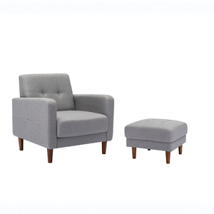 Zinus Adair Armchair & Ottoman Set with Armrest Pockets