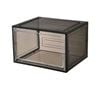 Provecta 10 Pack Black Stackable Sneaker Display Shoe Boxes with Clear Side Door – 33x27x21cm