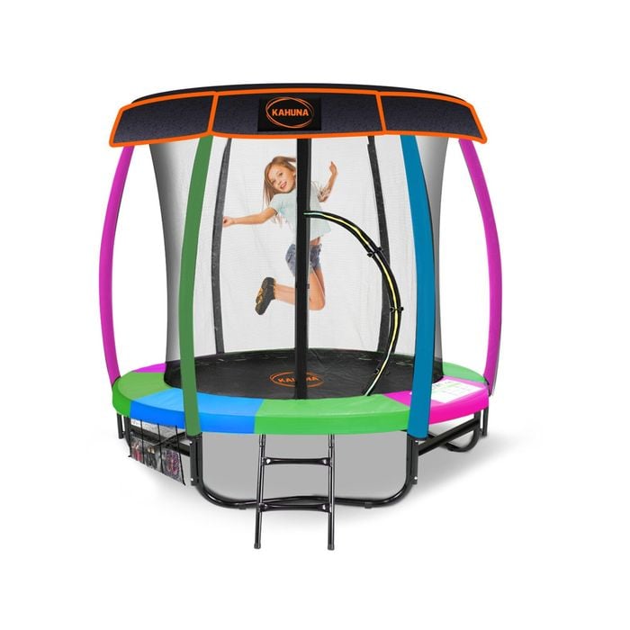 Kahuna Trampoline 6ft With  Roof - Rainbow