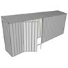 Build-a-Shed 0.8 x 5.2 x 2m Skillion Shed with Double Hinged Side Doors - Zinc