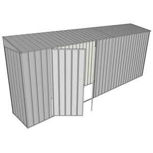 Build-a-Shed 0.8 x 5.2 x 2m Skillion Shed with Double Hinged Side Doors - Zinc