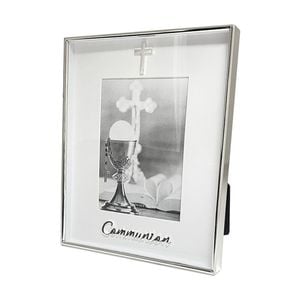 Gibson Gifts Boxed Communion Picture Photo Frame 4x6 White Silver